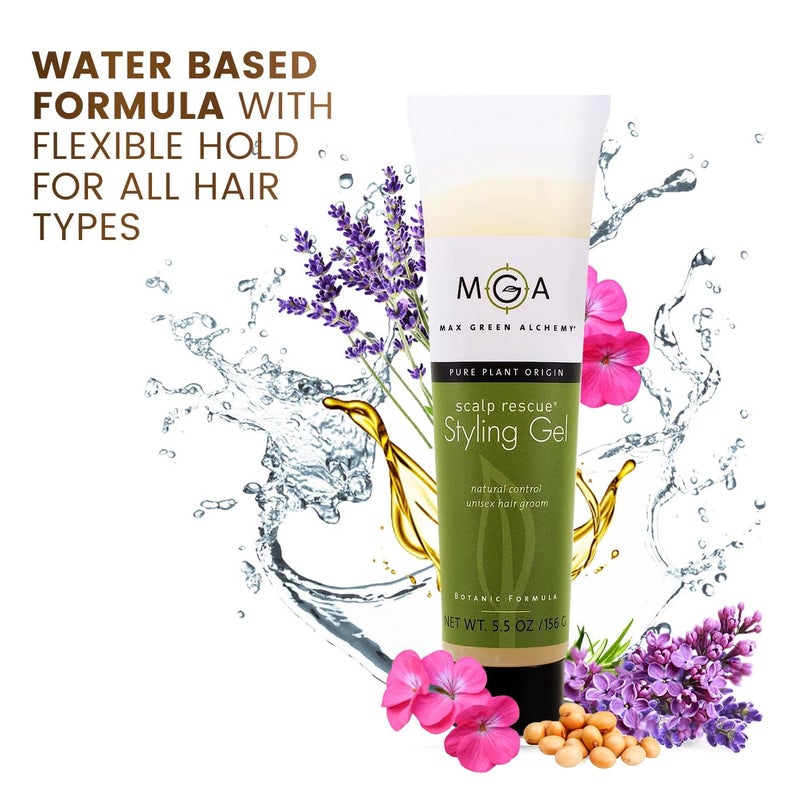Max Green Alchemy MGA Vegan Hair Styling Gel - Scalp Rescue Organic Formula for Flexible & Natural Hair Style | Curly Hair Products for Men & Women Provides Frizz Control | Alcohol Free & Color Safe Hair Gel, 5.5 Fl Oz - Image 5